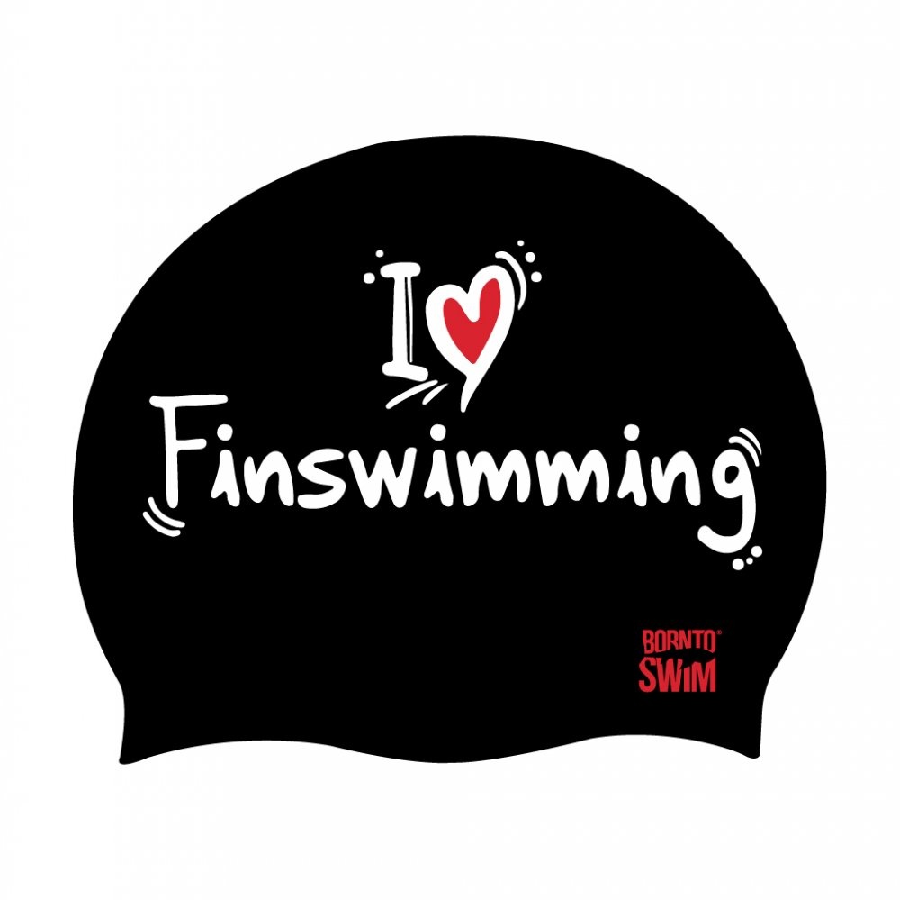 Born To Swim čepice I ❤ Finswimming Bílá